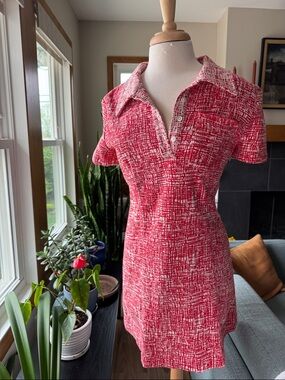 Staud Flying Crosshatch polo dress